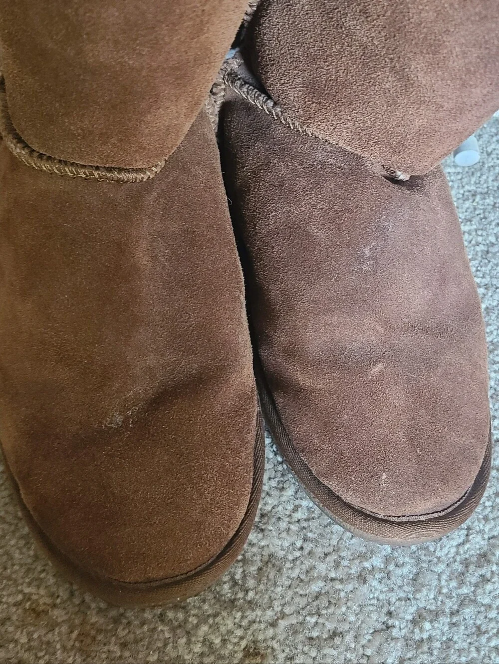 Plush-Lined Women's Winter Sheepskin Suede Boots in Brown
